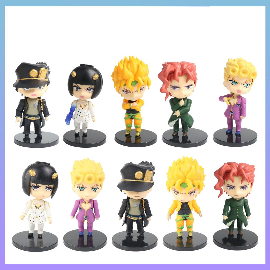 5pcs/set Anime Q Version Josuke Kujo Jotaro Figure Jojo Bizarre Adventure Figure Model Toys