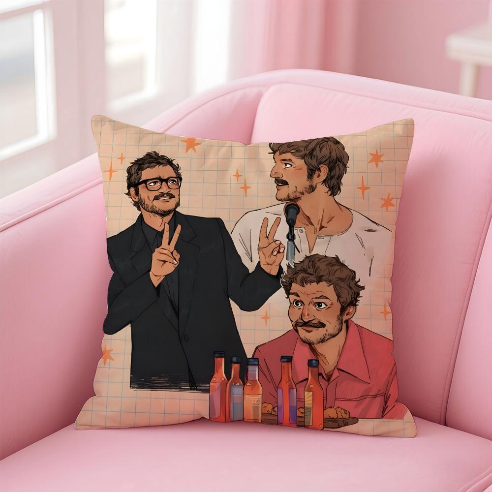 Hot Charismatic American Actor PPedro Pascal Cushion Cover Pillow Case Soft Skin Friendly Fabric Concealed Zipper