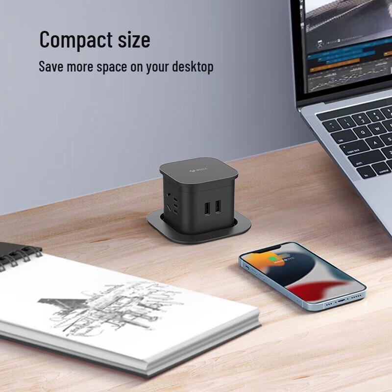 BULL Пневматическая выдвижная розетка с USB, штепсель CN (адаптер в комплекте)
