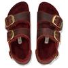 Birkenstock Leather Minimalist Versatile Fashion Slide Sandals Women sandals Red 1028041