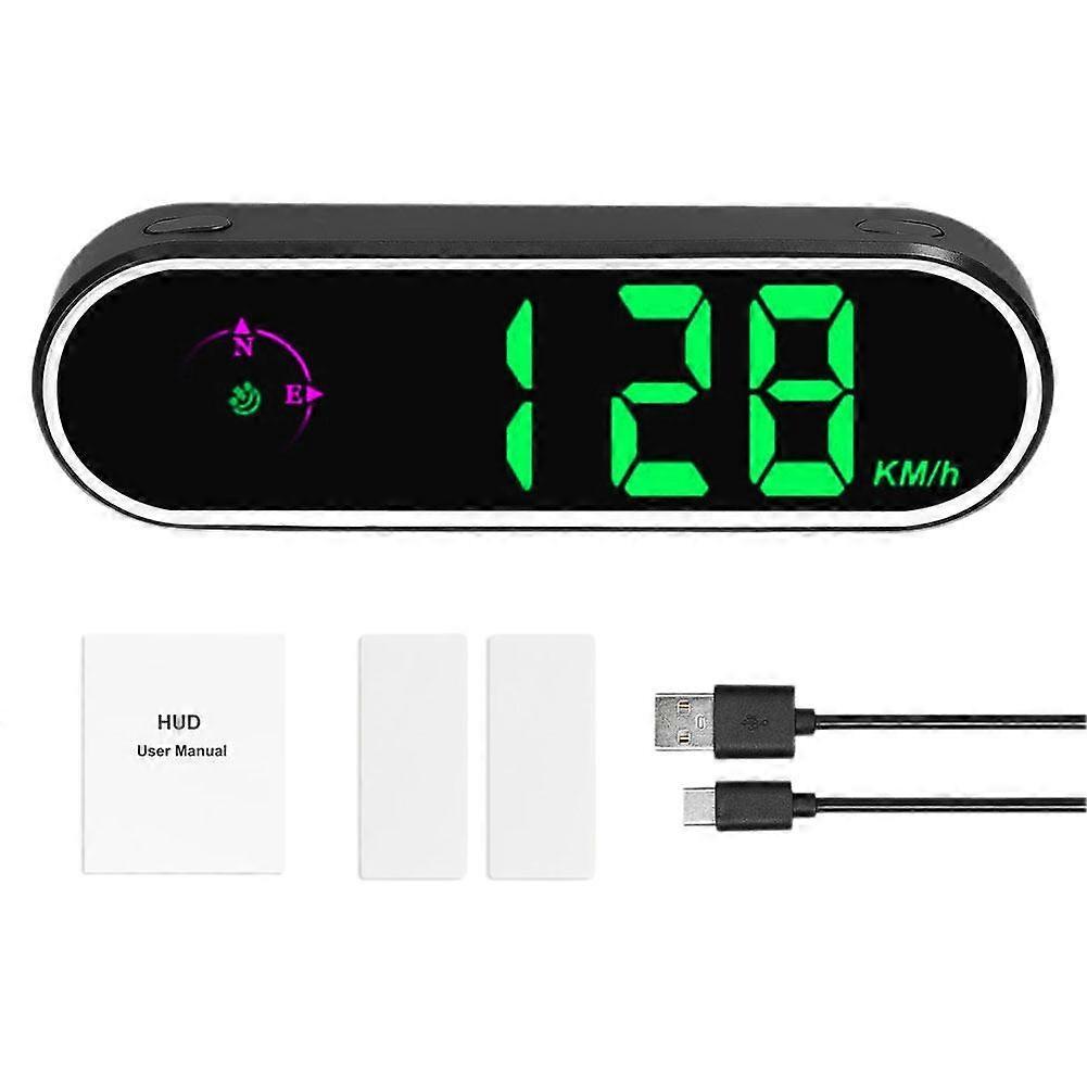 Car Headup Display GPS Digital Speedometer w/ Colorful LED Display Clock