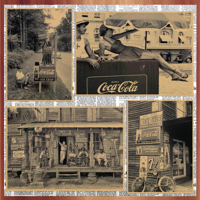 Vintage Republic of China Coca-Cola Poster: Retro Kraft Paper Wall Art for Bars, Restaurants, and Coffee Shops