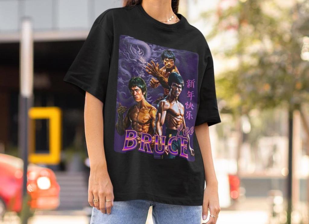Bruce Lee Shirt Unisex Kung-Fu T-Shirt Enter The Dragon MMA Mixed Martial Arts Tee UFC Fan T-Shirt Oversize Retro Style Vintage T-Shirt