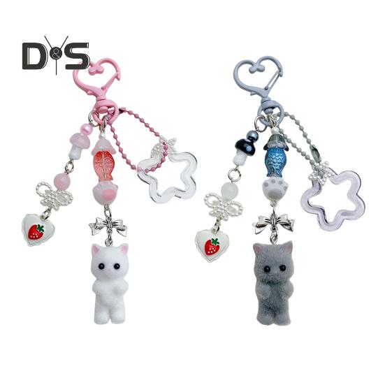 Брелок мультфильм плюшевый кот цветок рыба бант декор сумка на плечо школьная сумка украшение подвеска на день рождения подарок на день святого валентина