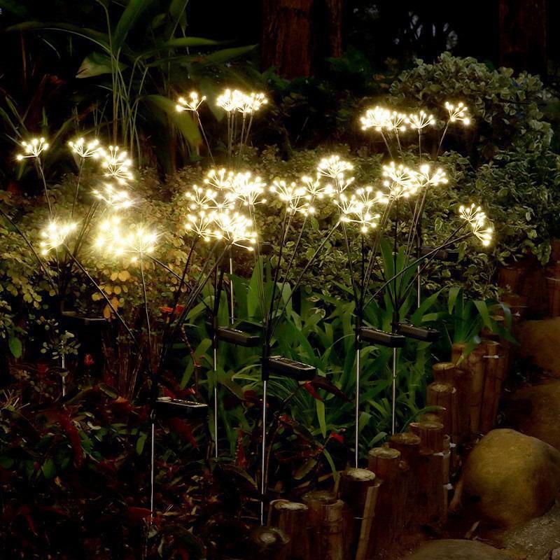 В наличии Солнечные садовые светильники «Одуванчик и Светлячок»: Декор двора и газона в цветочном стиле