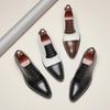 20252025 Сиинь большого размера маленькие кожаные туфли мужские 38-46 цветовое сочетание индивидуальность острый парикмахерская кожаные туфли