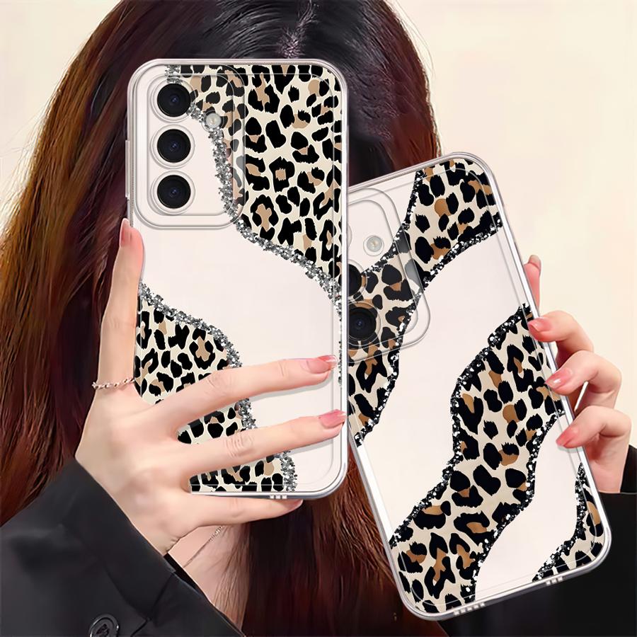 Минималистичный чехол с леопардовым принтом для телефона Samsung Galaxy A57 A54 A15 A34 A35 A55 A56 A25 A51 A36 A37 A52 A14 A16 A52 A17 A26 A24