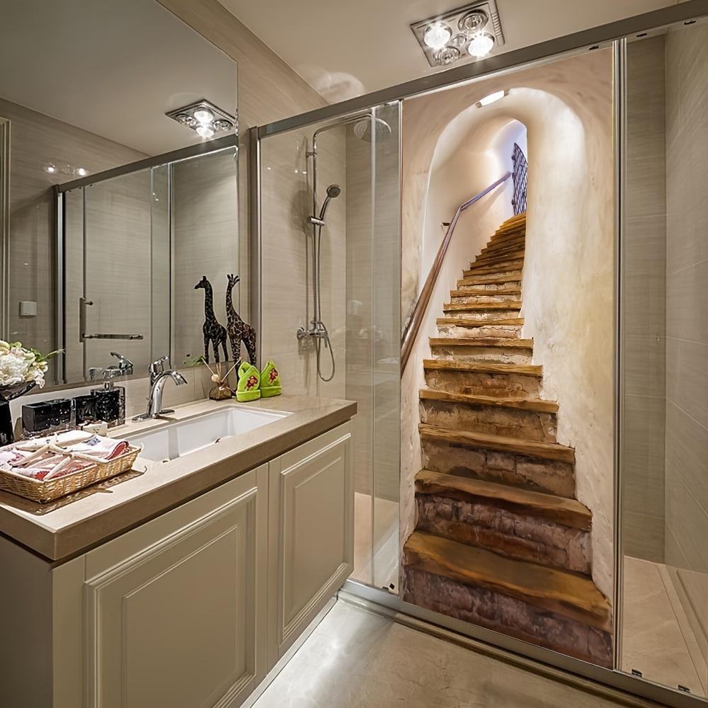 3D наклейки на двери, съемные водонепроницаемые самоклеящиеся обои, ПВХ наклейки, подходят для стилей оформления дома, офиса и лестничной клетки