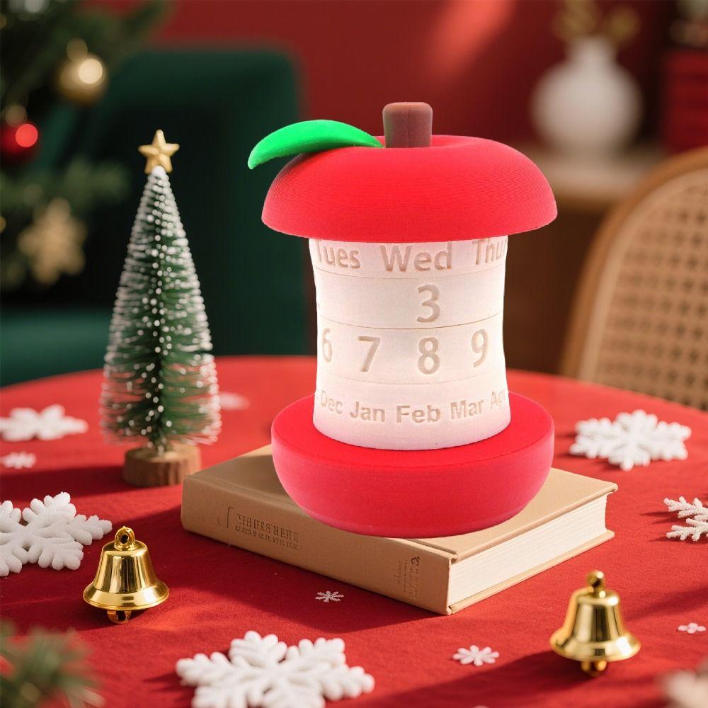 tating Design 3D Printed Calendar Funny Unique Gift Creative Calendar Modern Decor Fruit Core Shape Rotating Calendar
