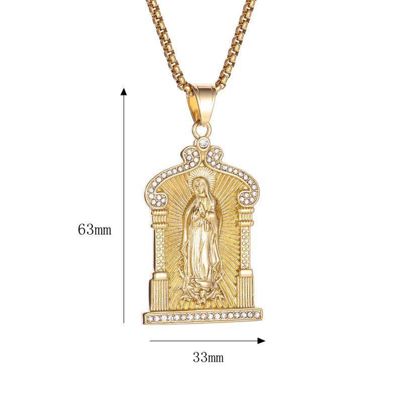 Новое католическое ожерелье из нержавеющей стали Девы Марии для мужчин, религиозная вера, хип-хоп кулон, ювелирные изделия для вечеринок для мальчиков