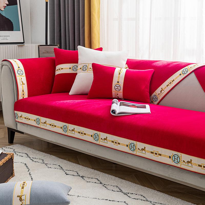Легкий роскошный стиль, новый чехол для дивана из синельной кожи, универсальный нескользящий чехол для четырех сезонов, простой современный летний