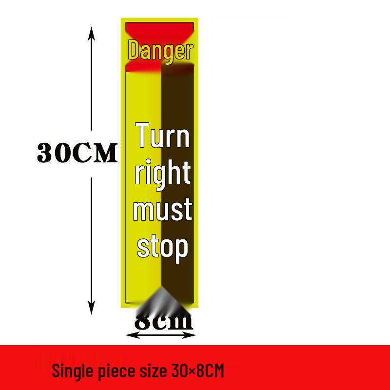 Reflective Warning Sticker: Right Turn, Stop, Truck Blind Spot, Parking, Yielding, Danger