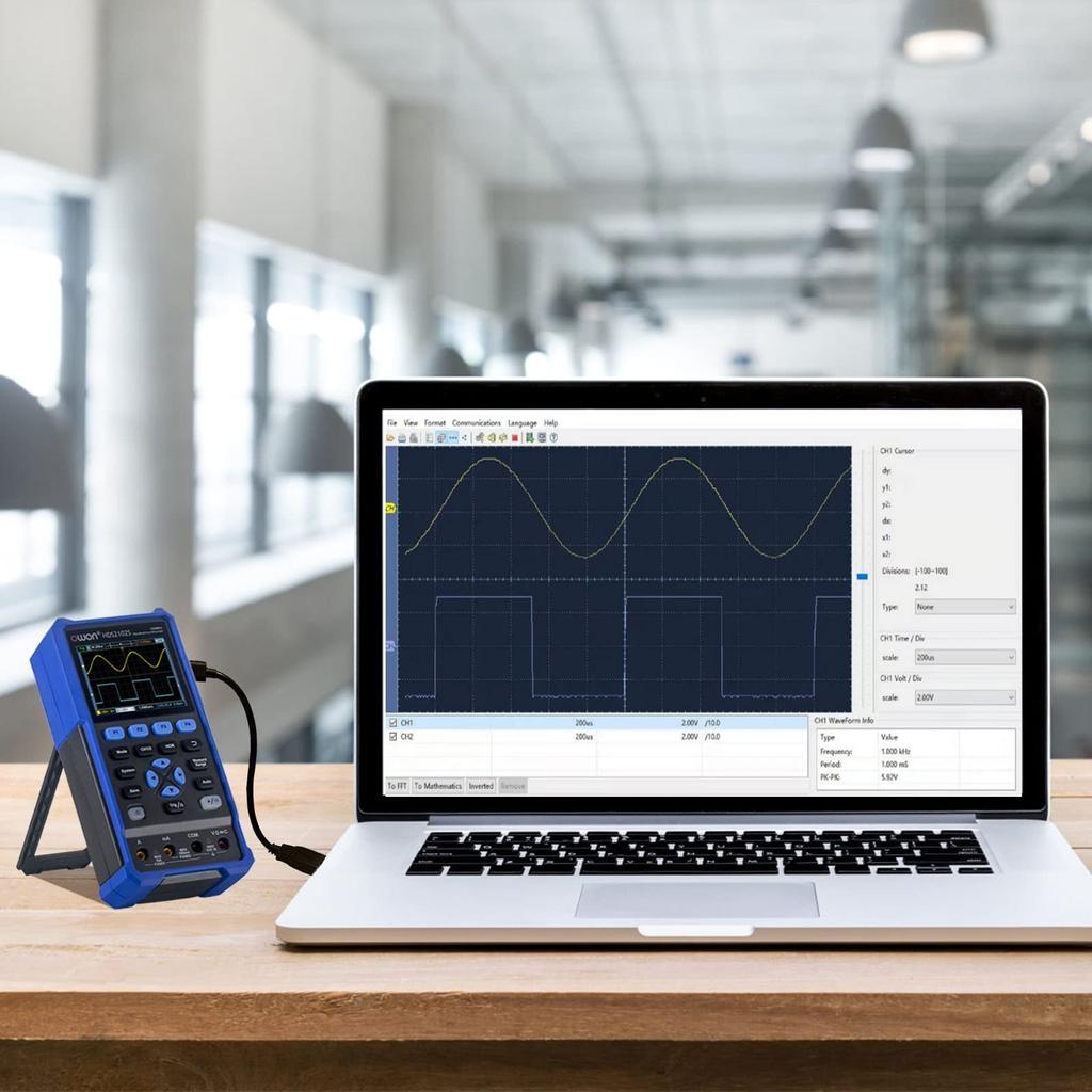 OWON HDS2102S Oscilloscope Multimeter Arbitrary Waveform Generator Compact 2 Channel 100MHz Bandwidth Direct 3 Year Instruction Manual 500Ms/s []