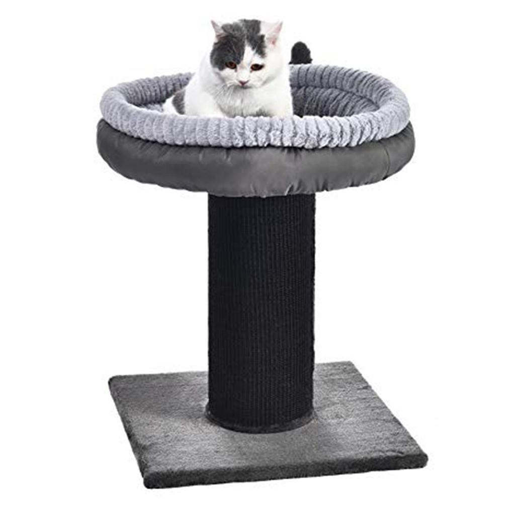 Cat Scratcher Post with Plush Bed for Indoor Cats, Sturdy Nest
