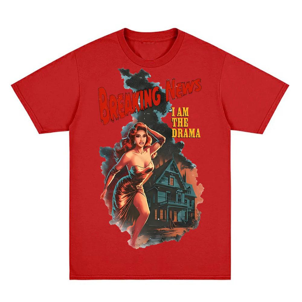 Cardi B - AM I THE DRAMA Альбом Футболка Новая футболка Графическая печать Панк Футболка Круглый вырез Одежда 100% хлопок Футболки Топ