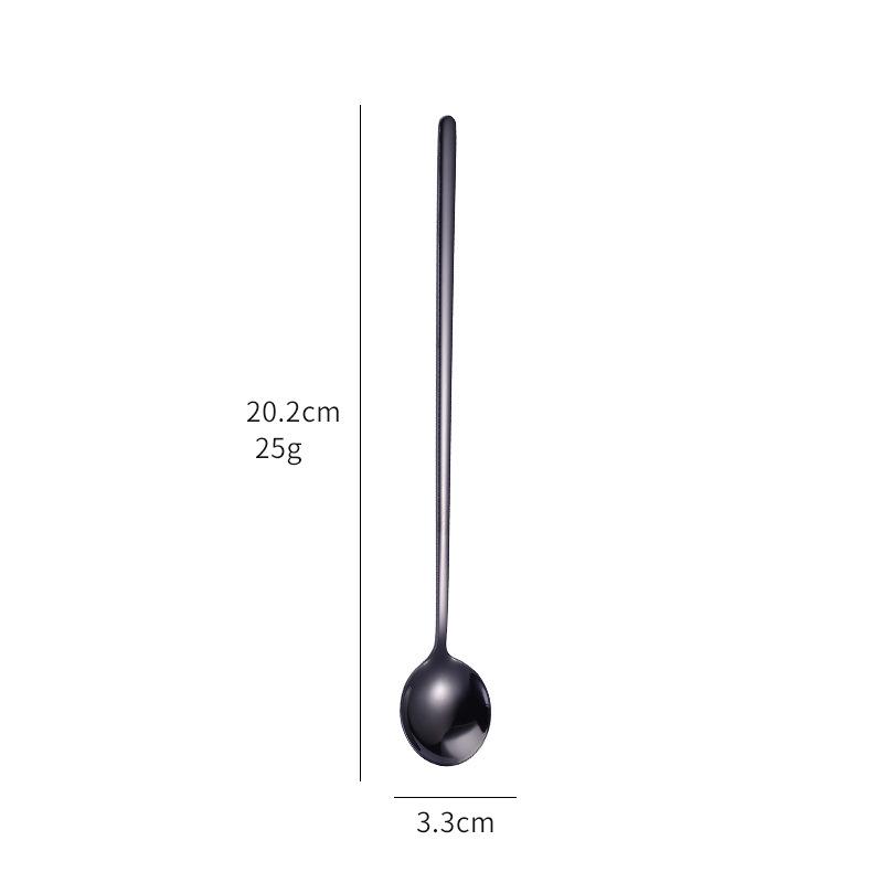 Ложка из пищевой нержавеющей стали 304 с длинной ручкой для мороженого, чая, кофе, круглые ложки для размешивания, столовые приборы, кухонные принадлежности для бара