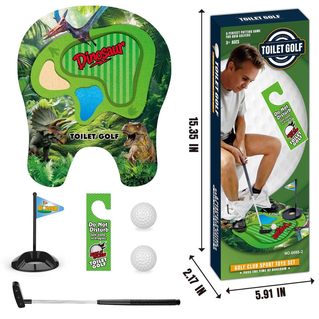 Toilet Golf Mini Game Set Funny Bathroom Golf Scene Sport Toy Educational Mini Golf Kit Christmas Gift for Kids