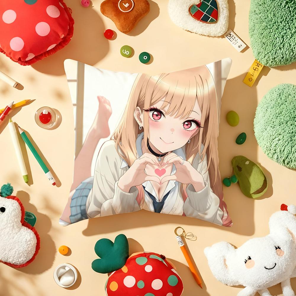 Anime MMy Dress Up Darling Cushion Cover Plush Fabric Soft DoubleSided Printed Sofa Warm Winter Home Gift Pillow Cover