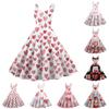 Women's Fashion Valentine's Day Printed Sexy Strapless Gothic Cocktail Dress Punk, Vintage Dress.