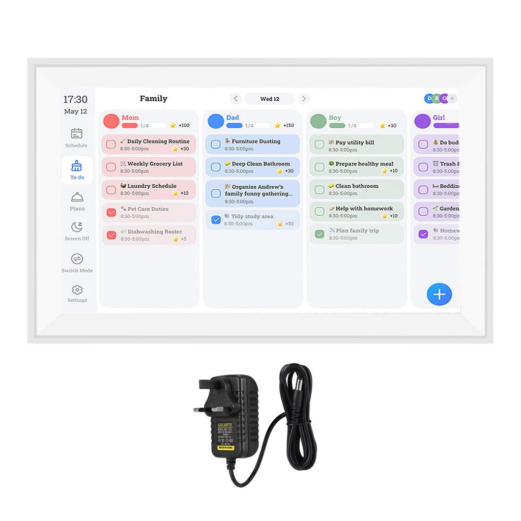 15,6-дюймовый цифровой умный календарь, таблица дел, 1080P FHD интерактивный сенсорный экран, настенное/настольное крепление, электронный умный семейный планировщик