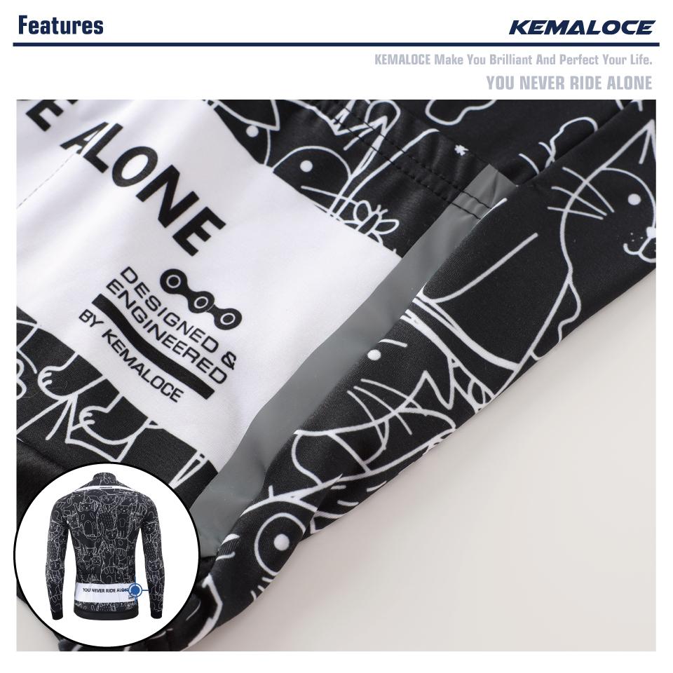 KEMALOCE Зимние велосипедные куртки мужские флисовые с длинными рукавами из черной и белой термоткани