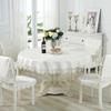 Round Tablecloth Cream Pastoral Table Cover Dining Table Cloths Turntable Folding Embroidery Lace Flower House Towel Chair Cover