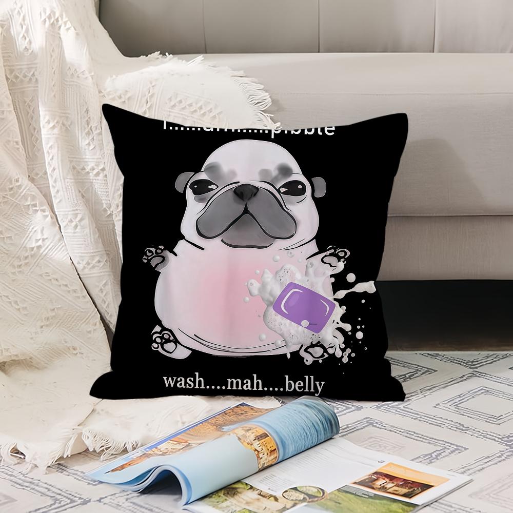 Fashion Print Pibble Wash My Belly Pillow Case Office Cushions Suitable For Sofa Car Bedroom Decorative Cushion Cover