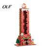 Christmas Themed Wooden Crafts Advent Calendar, Chimney-Shaped 24 Day Countdown Decoration with Holiday Atmosphere Decorations Santa Claus Figurine