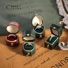 Vintage Portable Mini Ring Box Exquisite High-End Jewelry Shooting Props Light Luxury Jewelry Box Engagement Ring Box