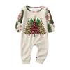 Matching Family Christmas Print Pajamas Set Long Sleeve Top and Pants Loungewear for Adults and Kids