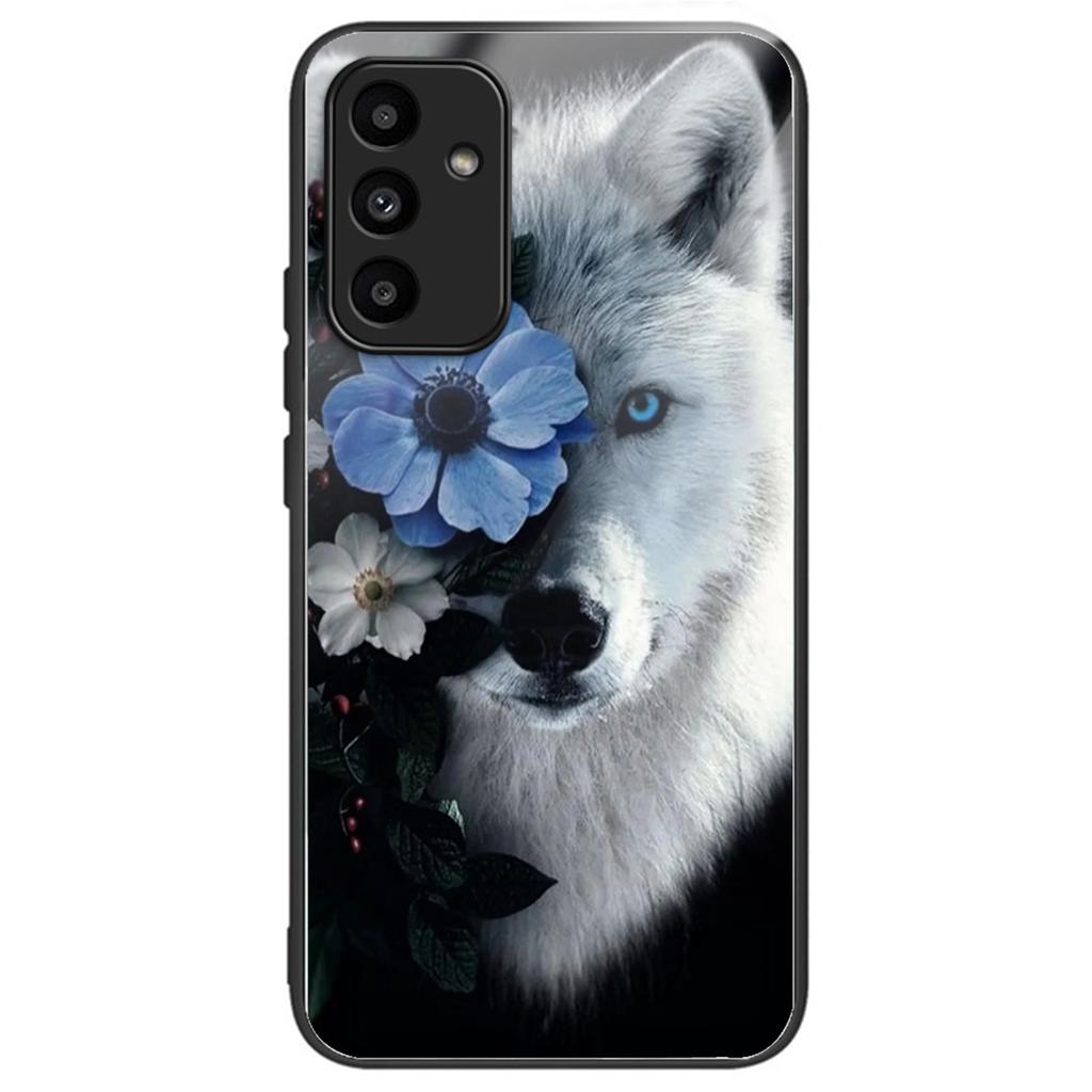 For Samsung Galaxy A15 4G/A15 5G Case TPU+Tempered Glass Pattern Printing Back Shell