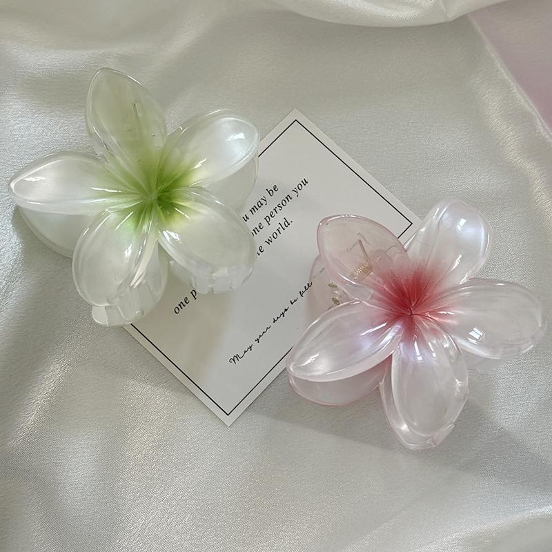 Новые праздничные женские заколки-клипсы Sweet Gradient Clip Plumeria wer Shape Barrettes Summer Girls Hair Accessories