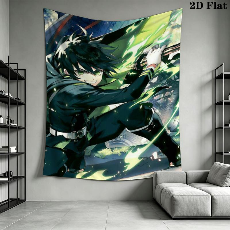 Seraph of the End Wall Tapestry Aesthetic Wall Hanging Printed Fabric Blanket Decorative Tapestries for Bedroom Living Room Home Decor