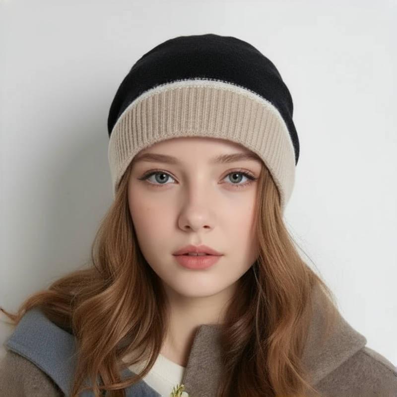 Women S Warm Fleece Lined Ear Protection Knit Beanie Hat For Autumn Winter