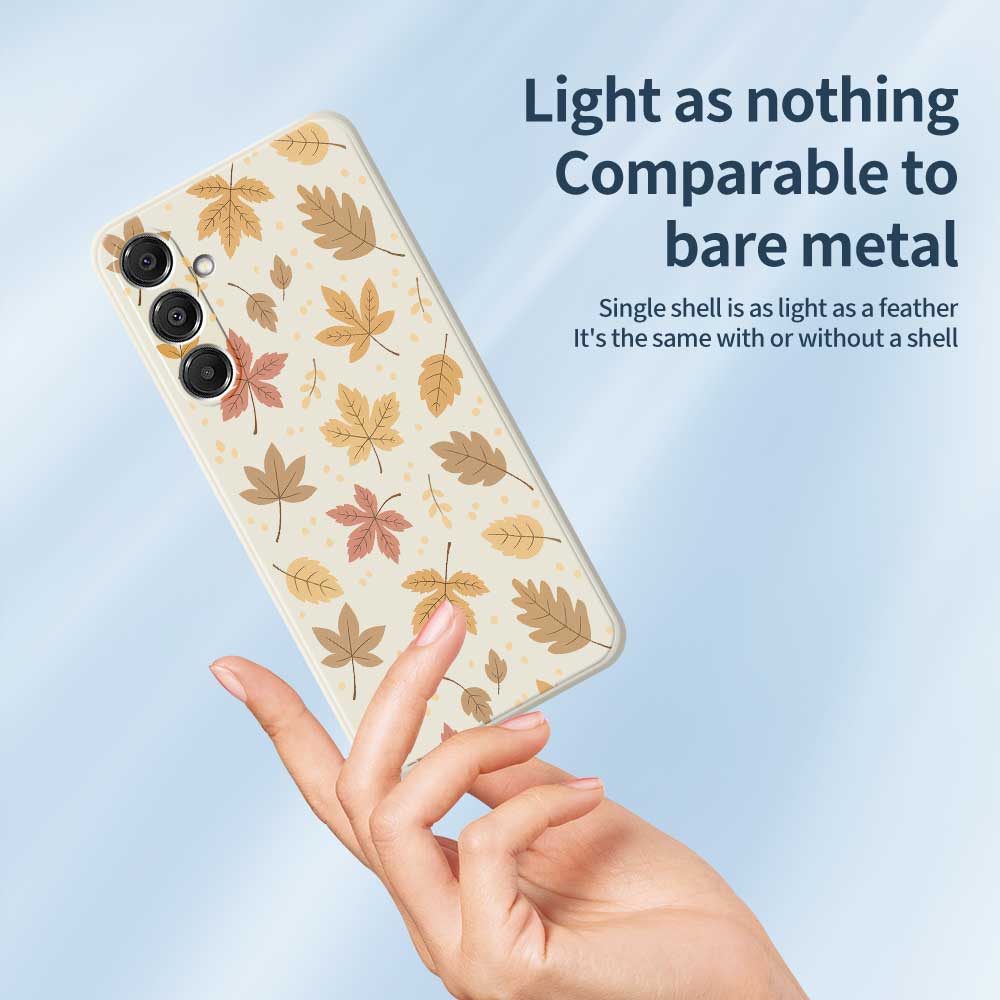 For Samsung Galaxy A16 5G/4G Case Leaves Pattern Printing Straight Edge TPU Phone Back Cover