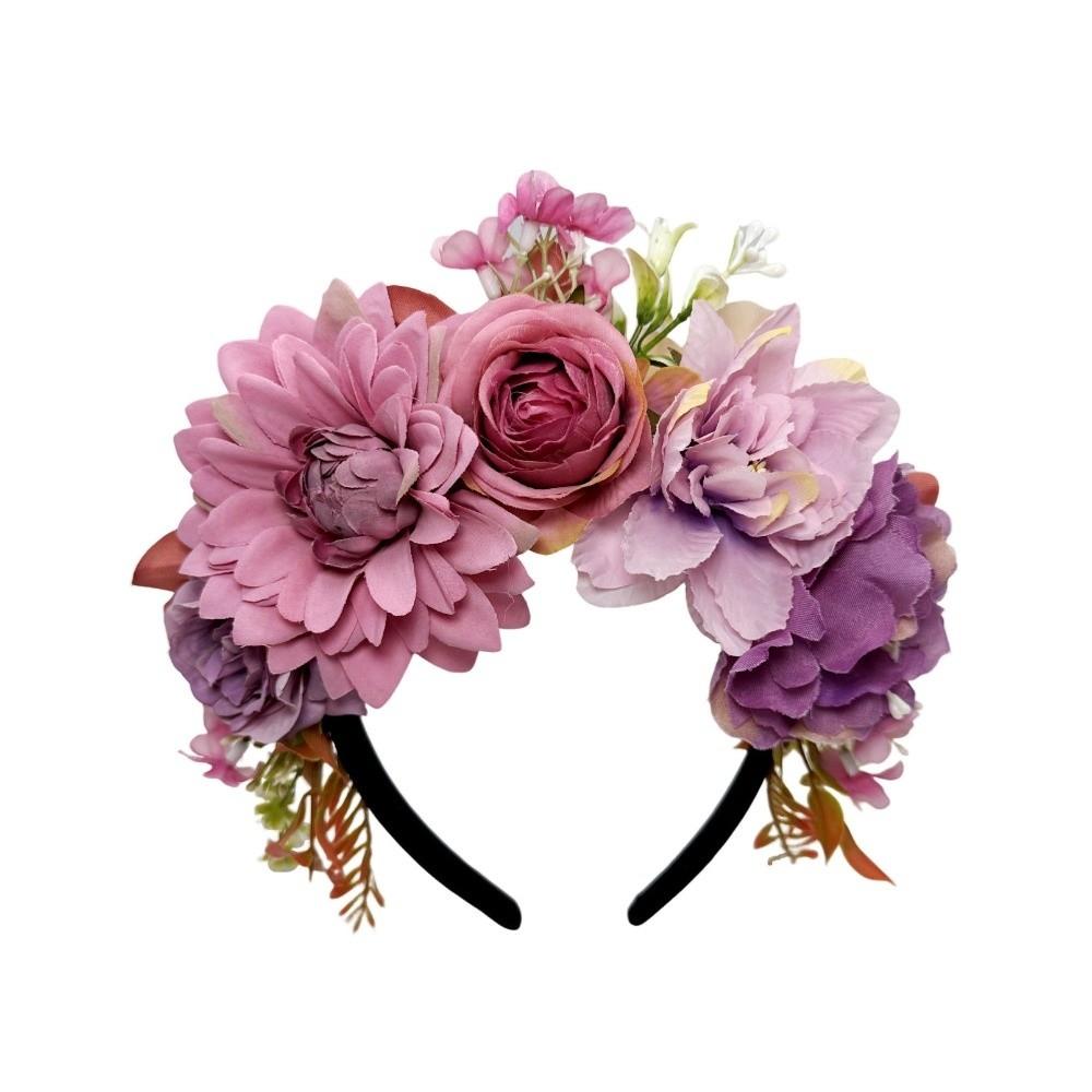 Soft Fabric Floral Headband Prom Photography Flower Crown Fabric Flower Headpiece Women