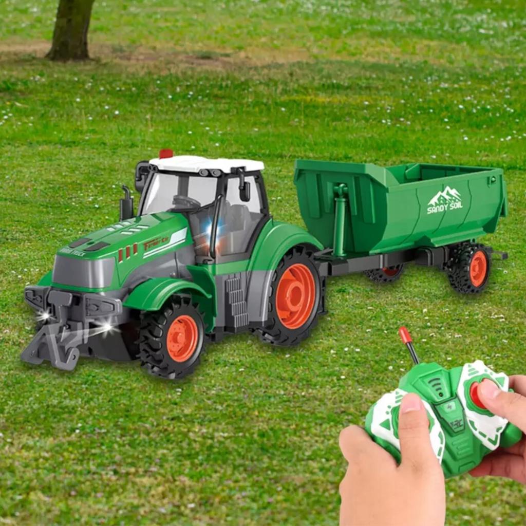 Tractor with trailer, remote controlled, battery charger, animals, Qh205-2D