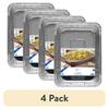 4 Pack Aluminum Foil Baking Pans with Snap-on Lid Easy Storage Cooking Casseroles Lasagna Picnic Party Eco-Friendly Cleanup