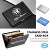 WTOM1 Car Waterproof Stainless Steel Credit Card Holder Name Card Case For Alfa Romeo 159 Giulietta 156 147 Giulia Mito GT Stelvio