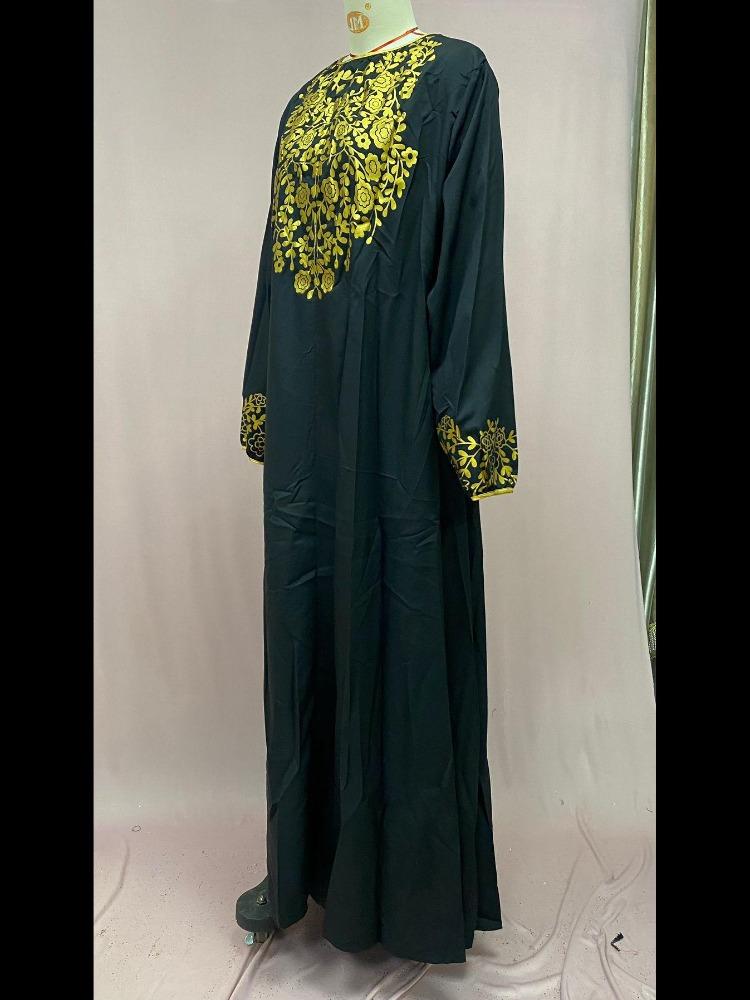 2025 Spring Ethnic Style Long Dress Casual European American Middle Eastern Inspired Print