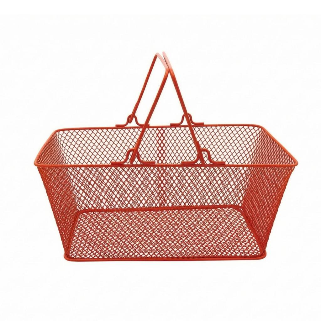 Metal Wire Shopping Basket Portable Ventilated for Shoppers