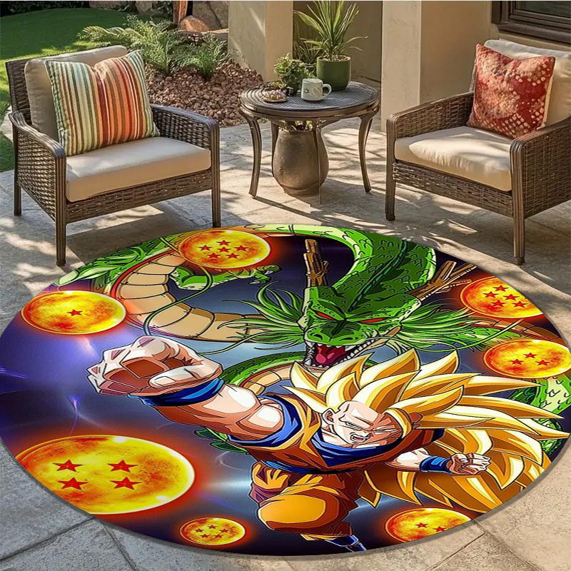 Dragon Ball Round Area Rug,Carpet Rug for Living Room Bedroom Sofa Playroom Decor,Non-slip Floor Mat49