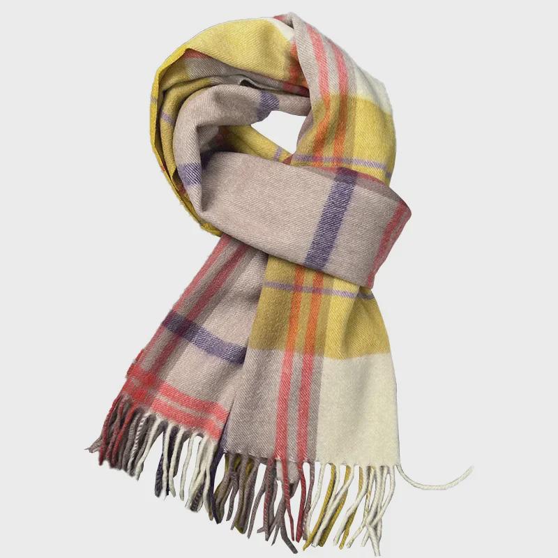 2024 Women's Winter British Style Scarf: 100% Pure Australian Wool, High-End & Warm