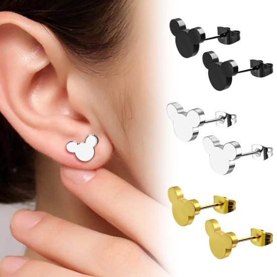 1 пара серег с мультяшными животными из нержавеющей стали, однотонные серьги на тему животных, подарок для влюбленных, титановые украшения