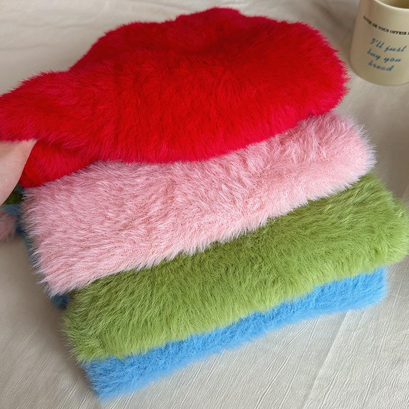 Luochi Knitting~Плюшевый шарф конфетных цветов: Мягкий, приятный для кожи, теплый, с кисточками и косами, универсальный зимний шарф-снуд для женщин.