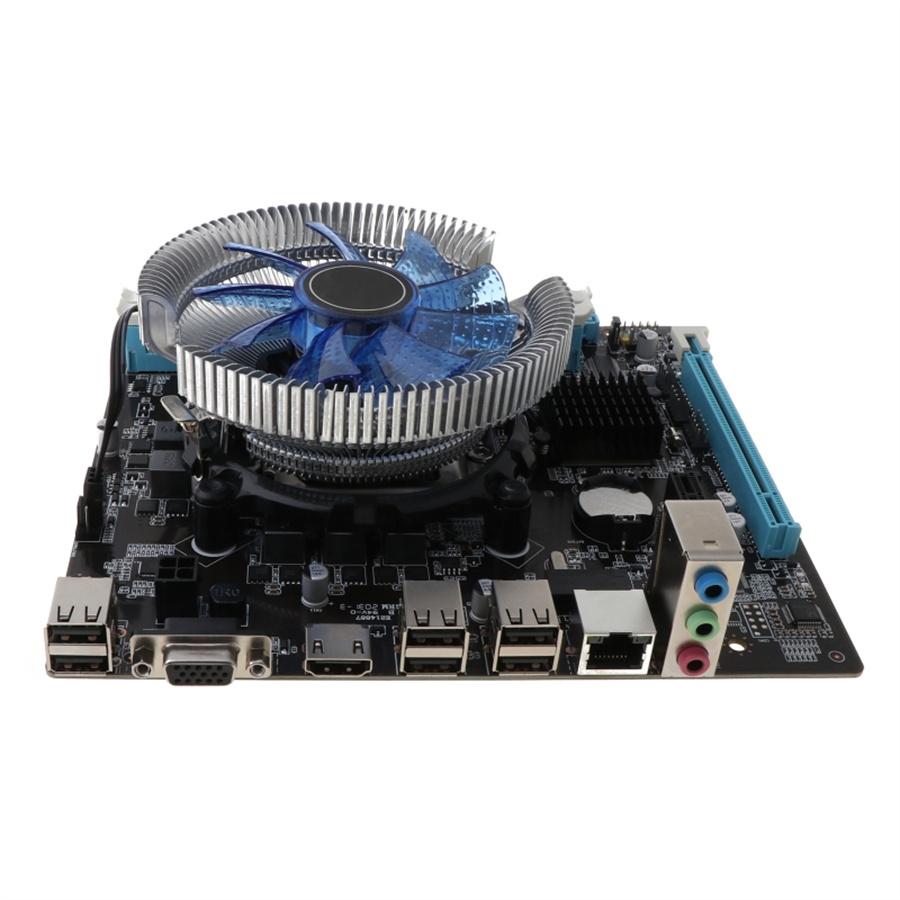 1 Set HM55 Computer Motherboard 4G Memory Cooler Fan Desktop Computer Mainboard Assembly Accessories Kit for I3 I5 I7 CPU