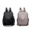 Solid Color Women Large Capacity Anti-theft Oxford Cloth Shoulder Bag Backpack