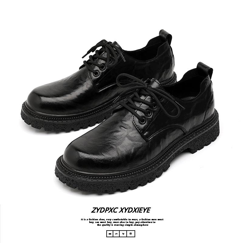 Деловые кожаные туфли, мужская повседневная обувь, британский стиль, инструментальная обувь, модные универсальные туфли на шнуровке, рабочая обувь для студентов 5164-E