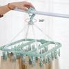 Multi 32 Clips Folding Clothes Dryer Hanger Clothes Socks Drying Rack Home Gadgets Clothes Peg Multifunctional with Plastic Clip