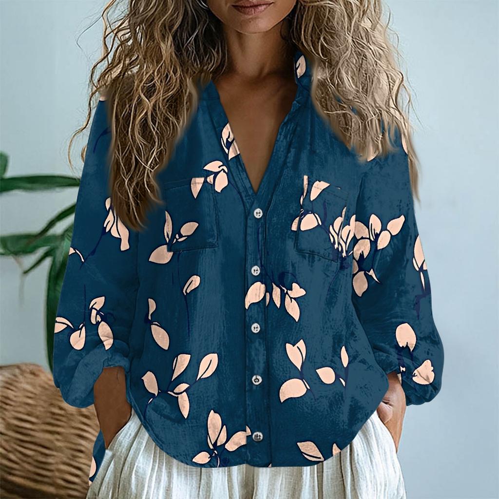 Женские хлопковые льняные топы с длинными рукавами, свободные футболки с V-образным вырезом в стиле бохо, винтажные блузки